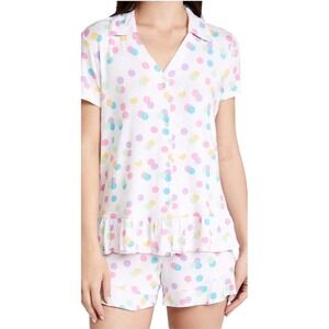 Emerson Road Pajama Set Women Small Gray Space Dye‎ Polka Dot Sleepwear NWT